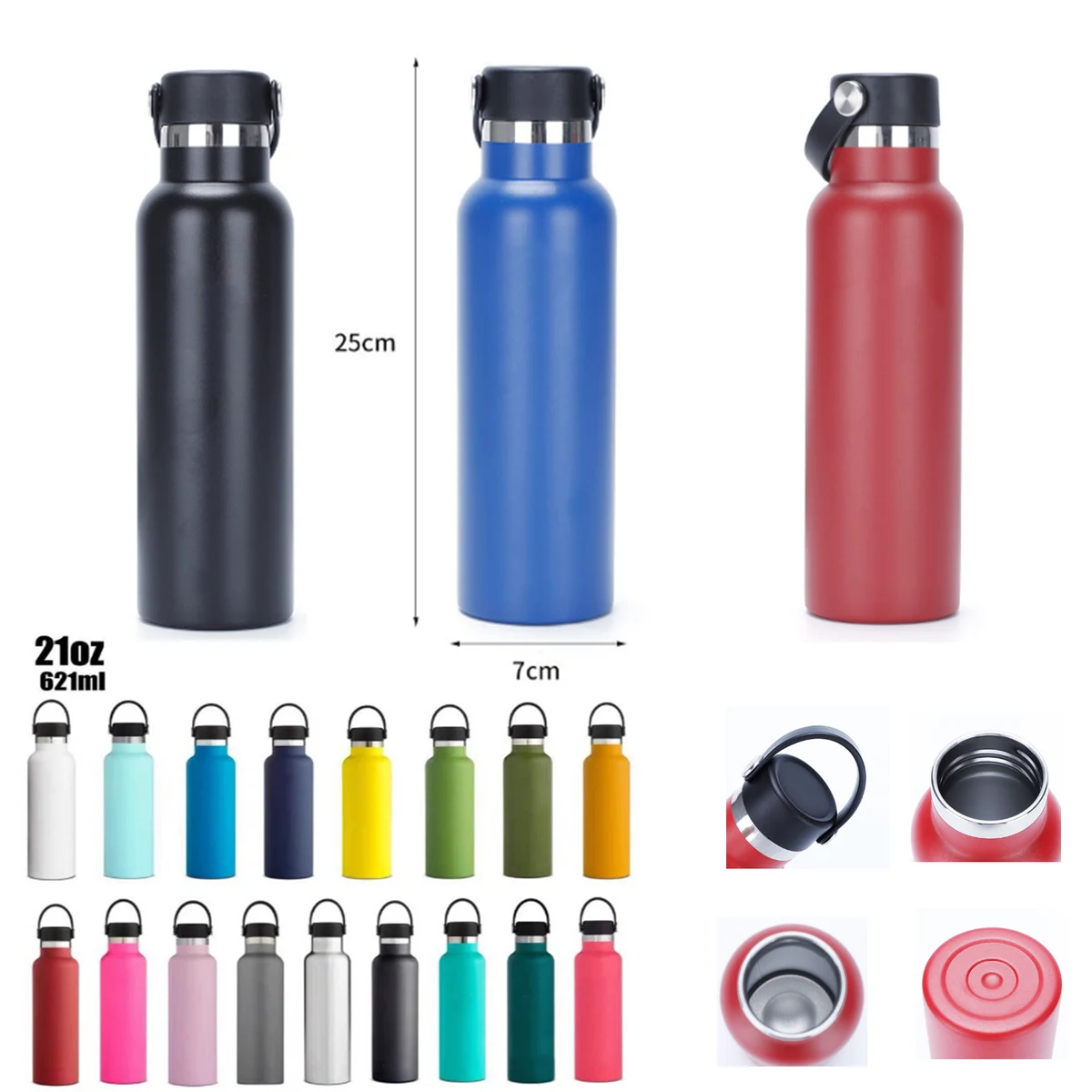 21oz Stainless Steel Vaccum Insulated Water Bottle, custom water bottle with logo imprint 1