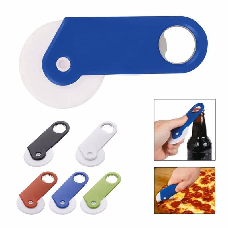 Printed Pizza Cutter with Bottle Opener