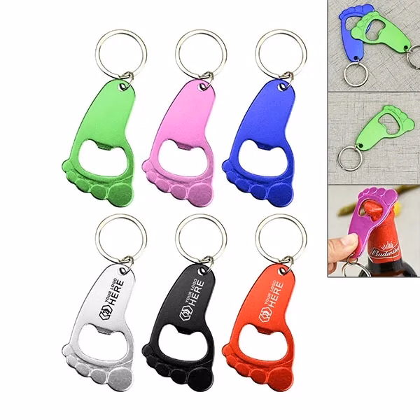 Metal Bottle Opener Keychain - Foot Shaped