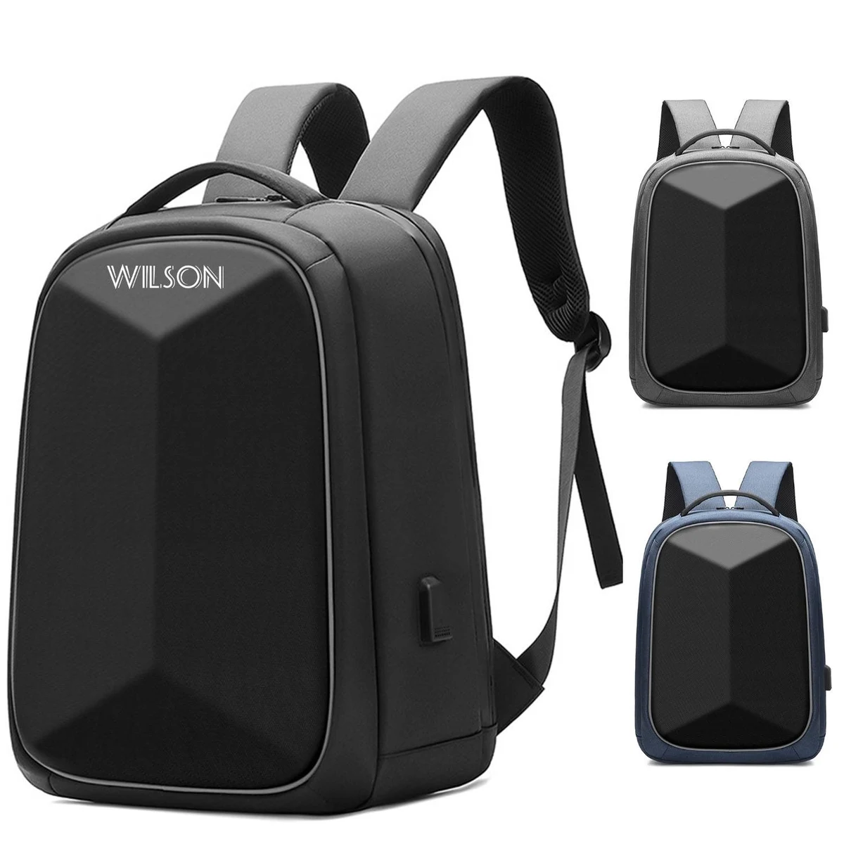 Oxford Hard-Shell Laptop Backpack with USB Charging Port 1