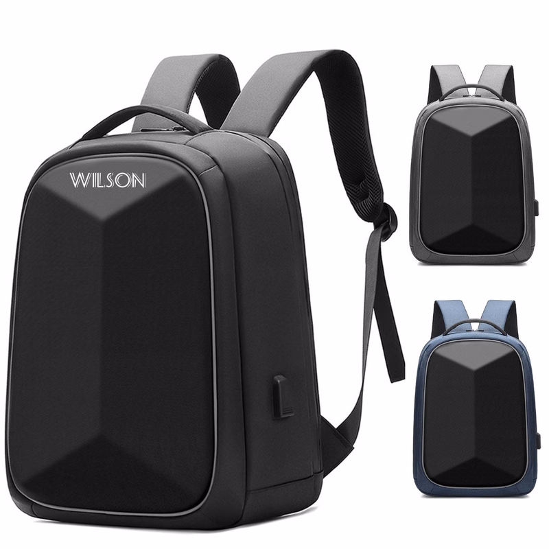Oxford Hard-Shell Laptop Backpack with USB Charging Port