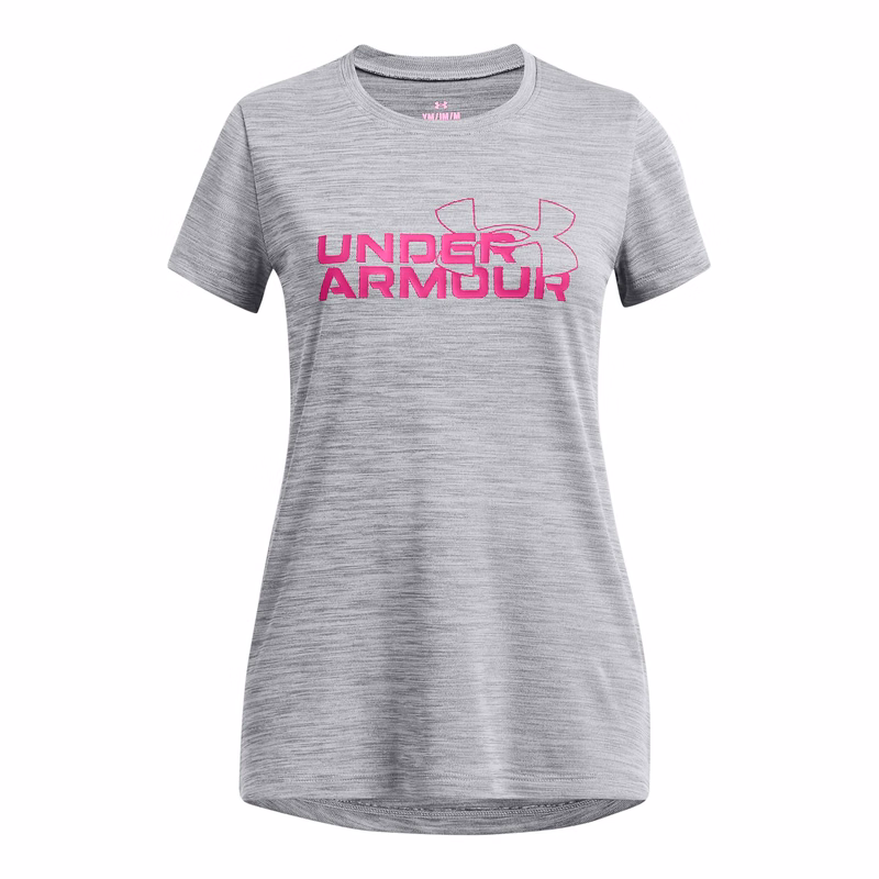 UA Tech Twist Wordmark Logo Girls' Short Sleeve