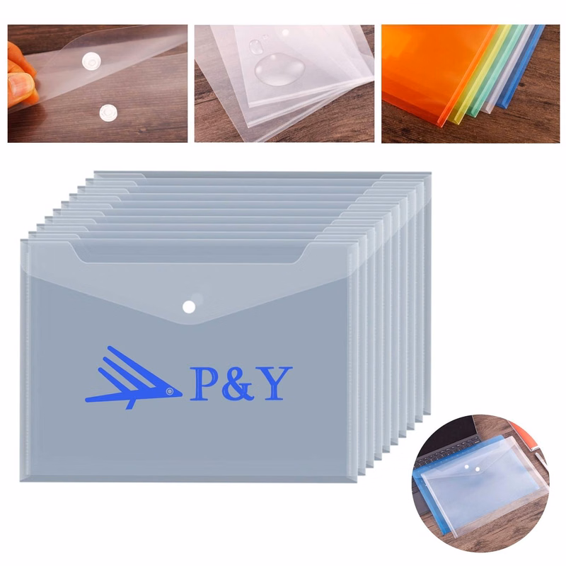 A4 Button File Folder – Transparent & Waterproof Design