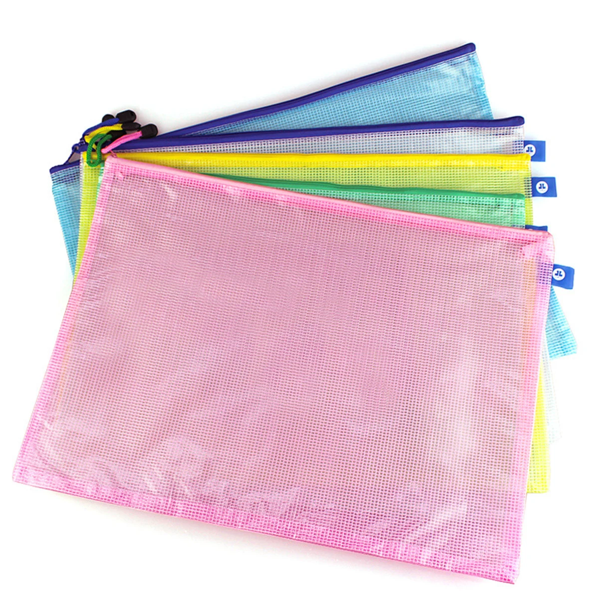 Plastic Mesh Zipper Pouch Document File Bag 1