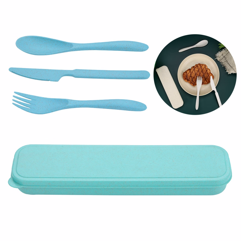 3PCS Wheat Straw Cutlery Knife Fork Spoon Set
