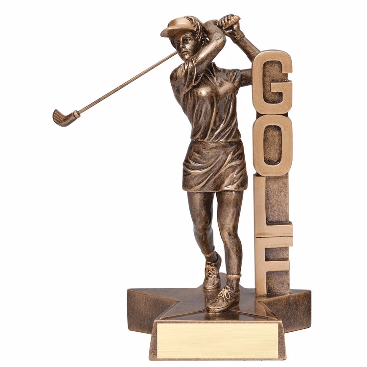 8 1/2" Tall Golf Female Billboard Resin Award