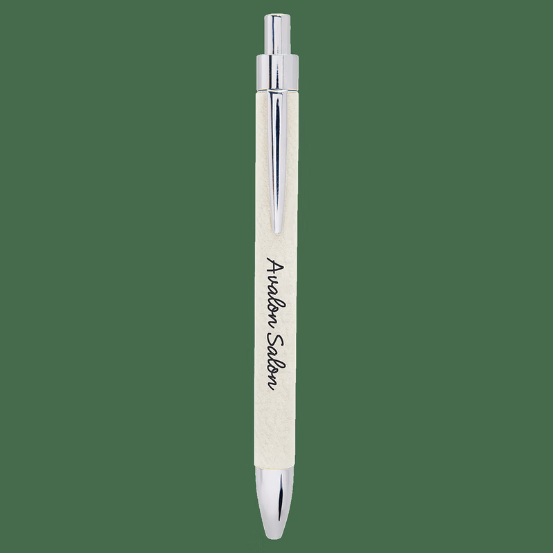 White Leatherette Pen