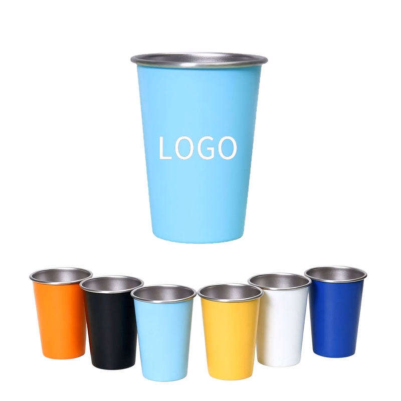 12oz 304 Stainless Steel Single Wall Rolled Edge Beer Mug
