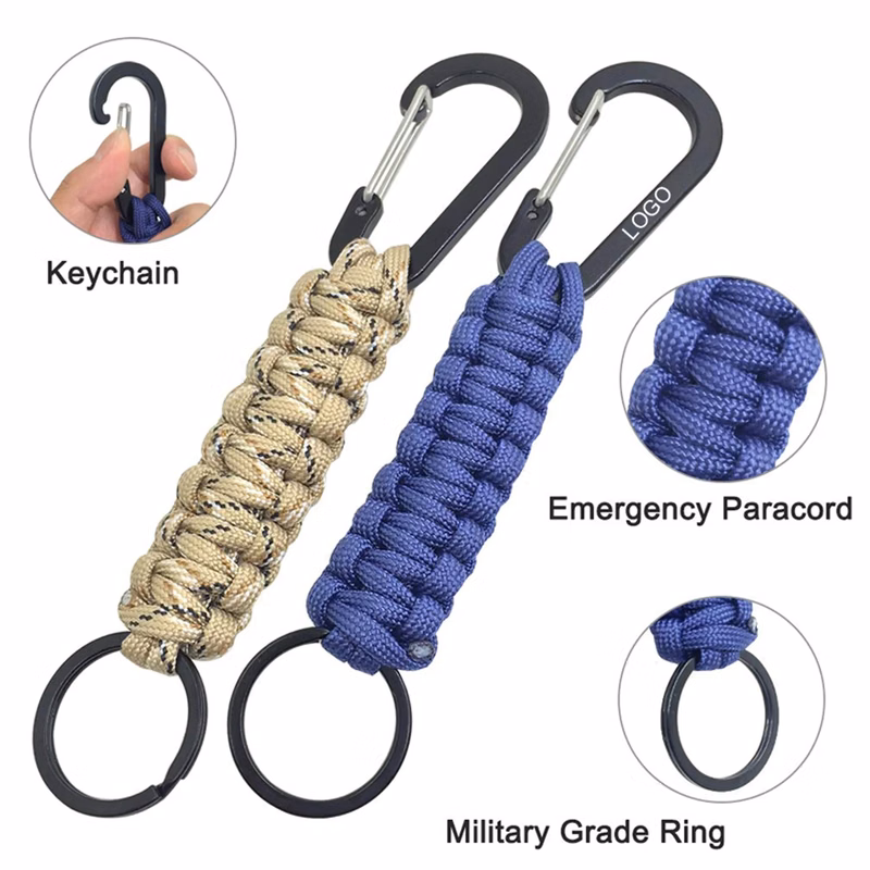 Paracord Survival Rope Keychain Carabiner