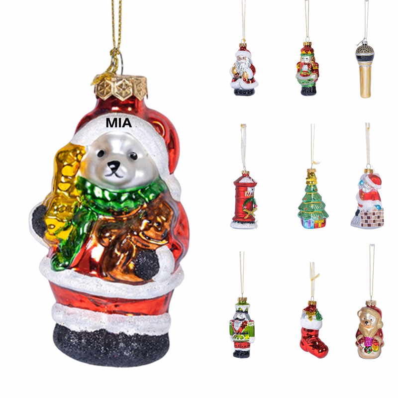 Custom Christmas Glass Ornament