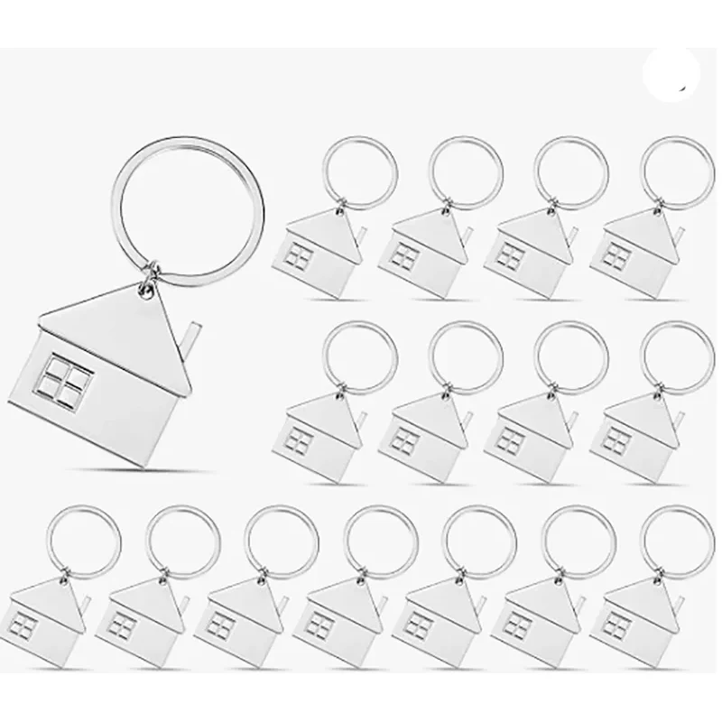 Metal House Shape Keychain 1