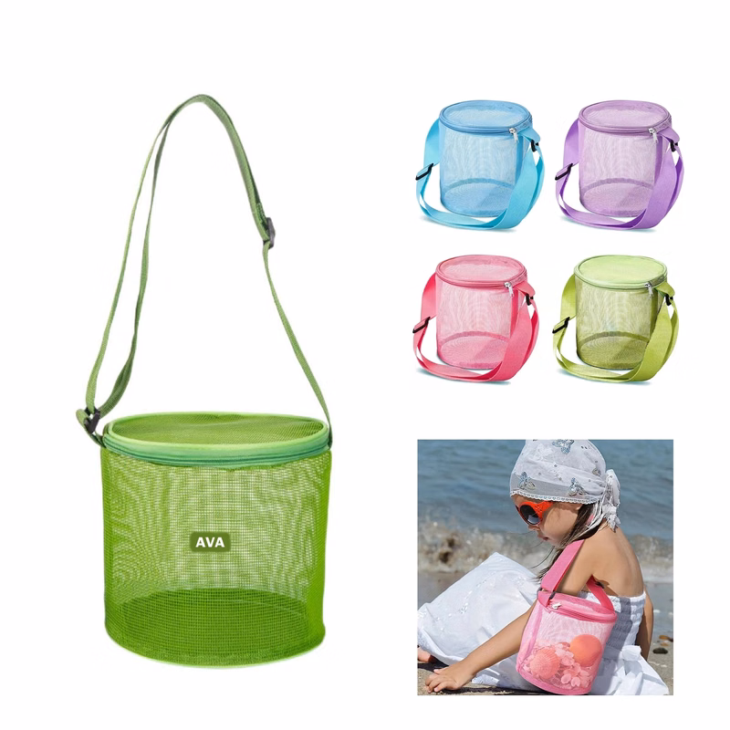 Nylon Mesh Beach Cylindrical Storage Bag