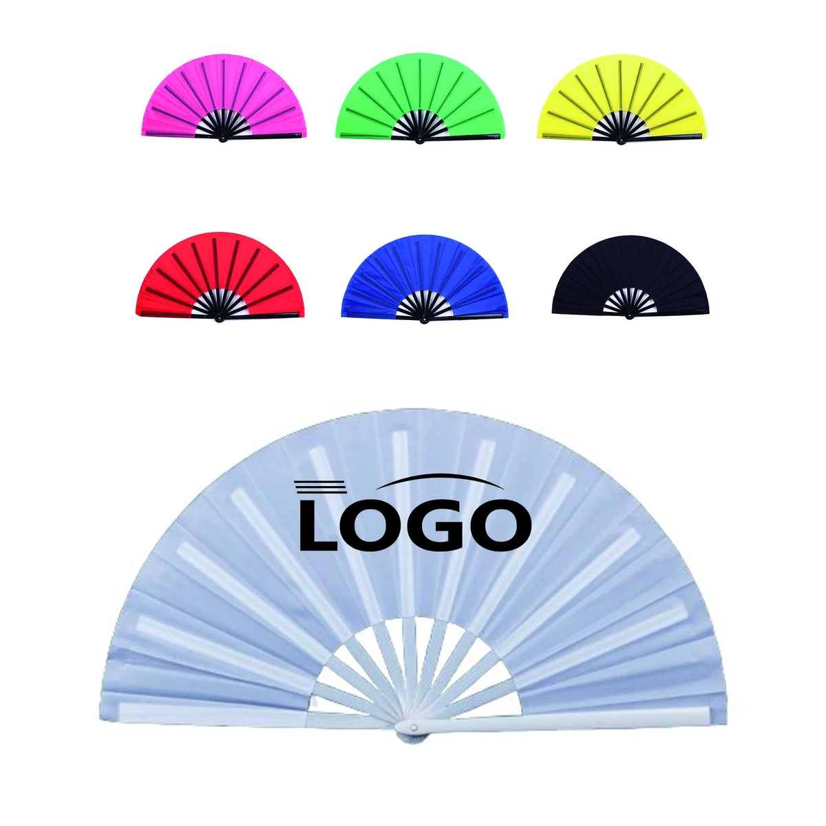 Stylish Folding Plastic Kungfu Fan Full Color 1