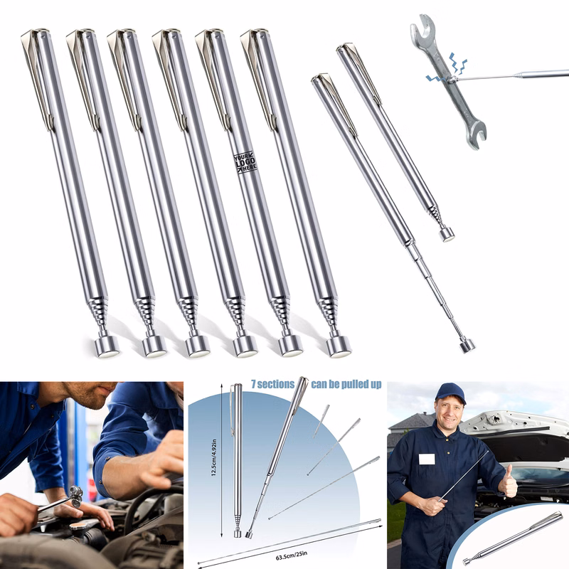 25 Inch Telescoping Magnetic Grabbers Screws Nuts Pins Pick-Up Tool with Pocket 