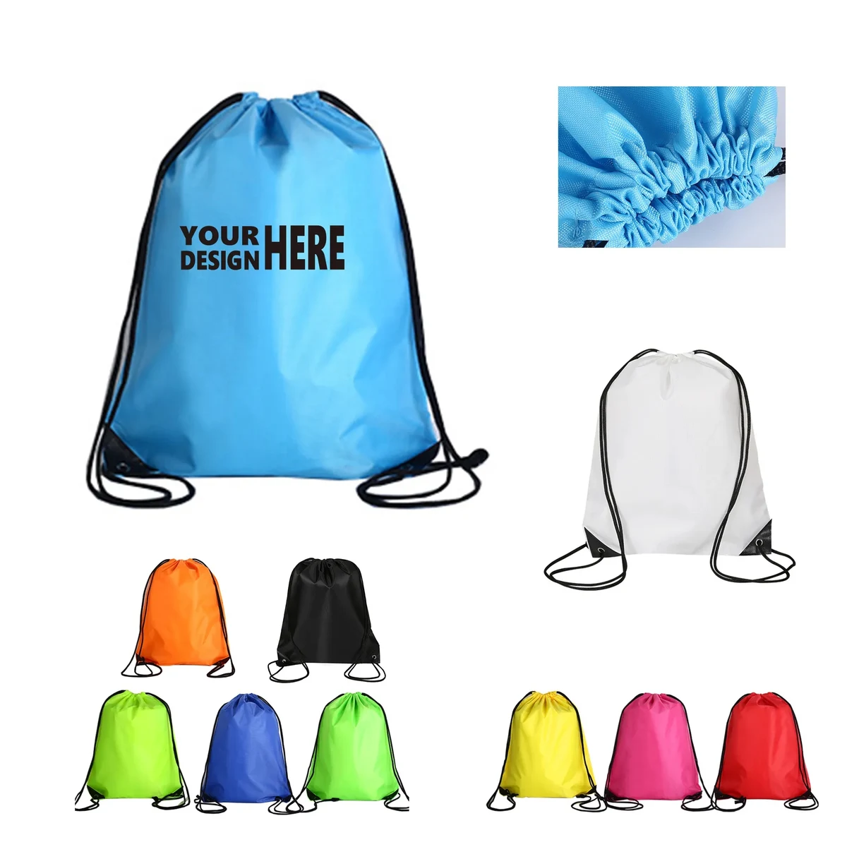 Durable Oxford Cloth Drawstring Backpack 1