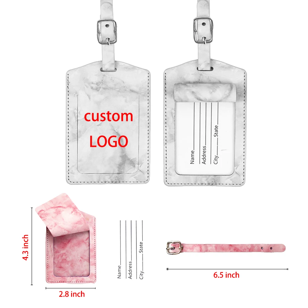 Marble Pattern PU Luggage Tag 1