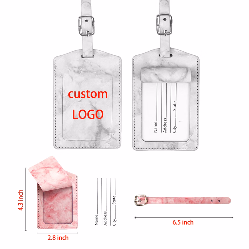Marble Pattern PU Luggage Tag