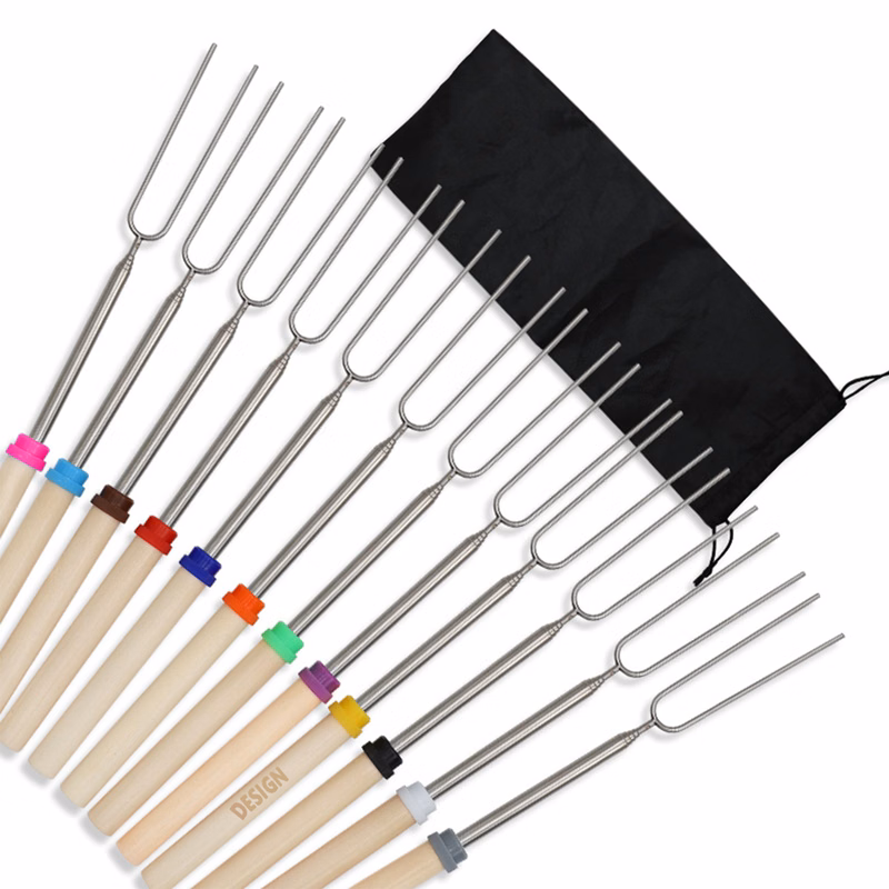 Adjustable Roasting Sticks for Outdoor Cooking