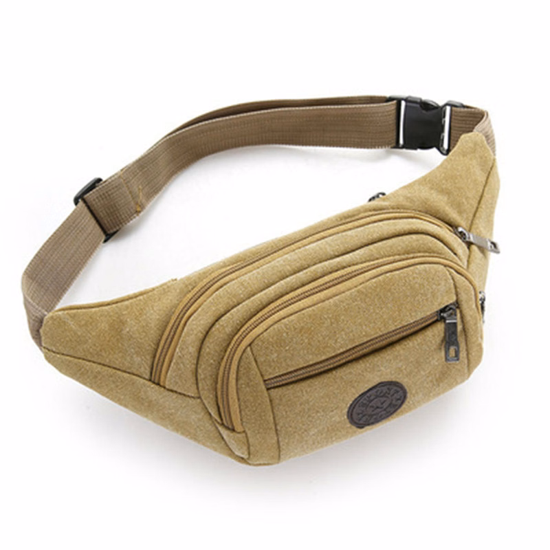 Multifunctional large canvas fanny pack waist bag chest bag