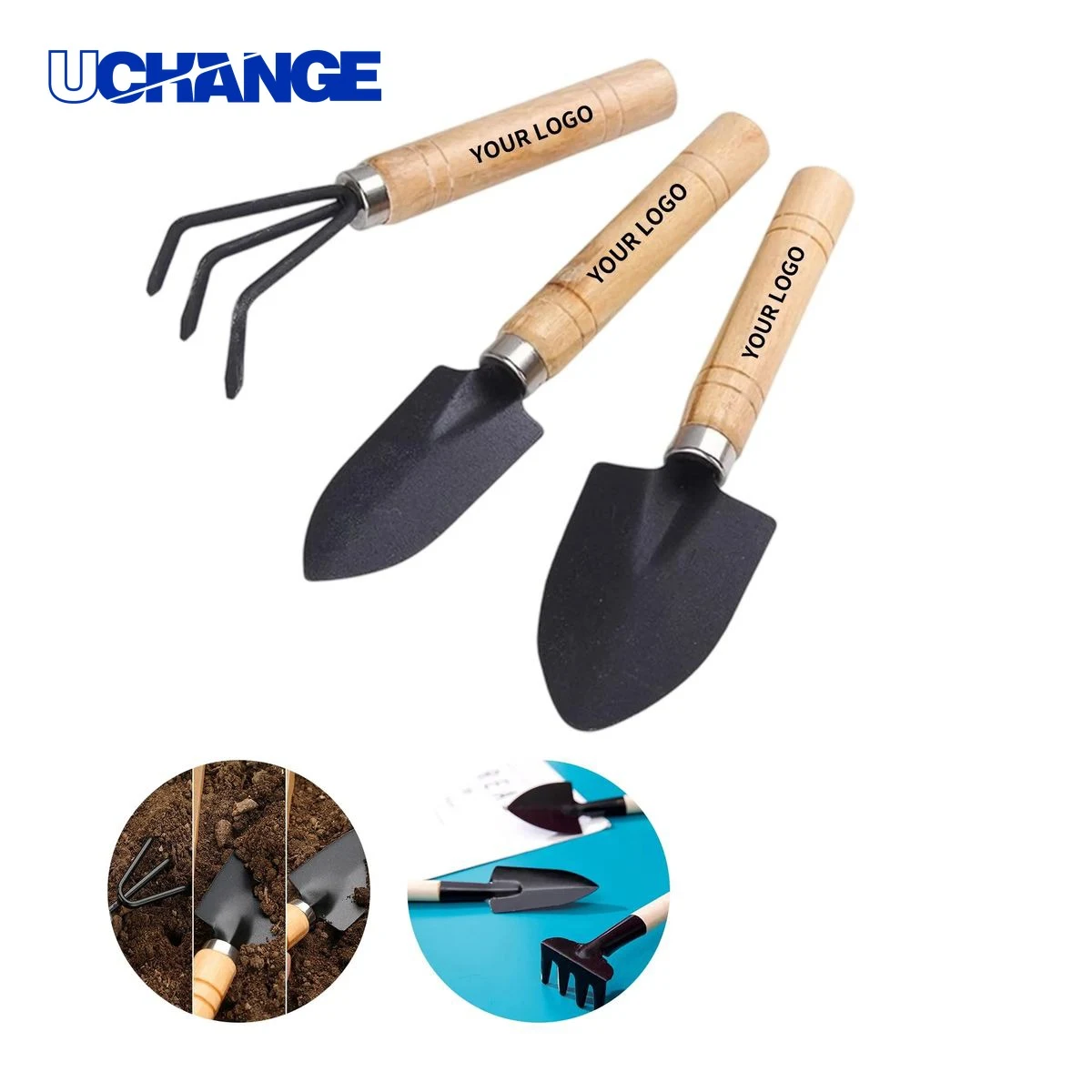 Indoor Plant Spade and Rake Tool Set 1
