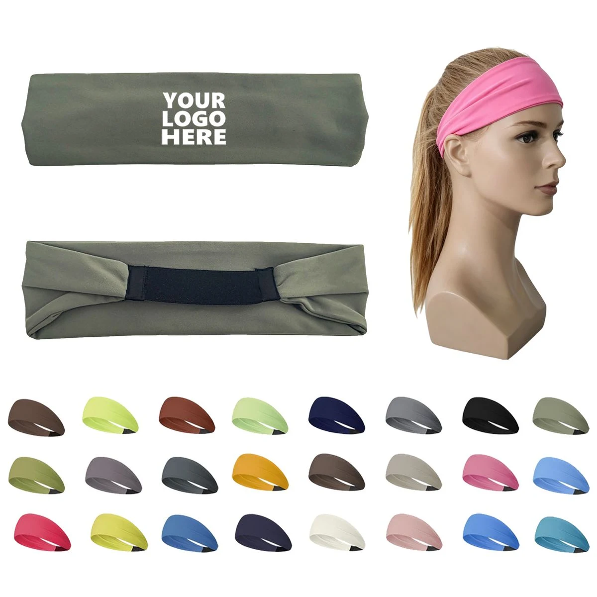 MOQ50 Wide Stretch Breathable Sports Headband 1