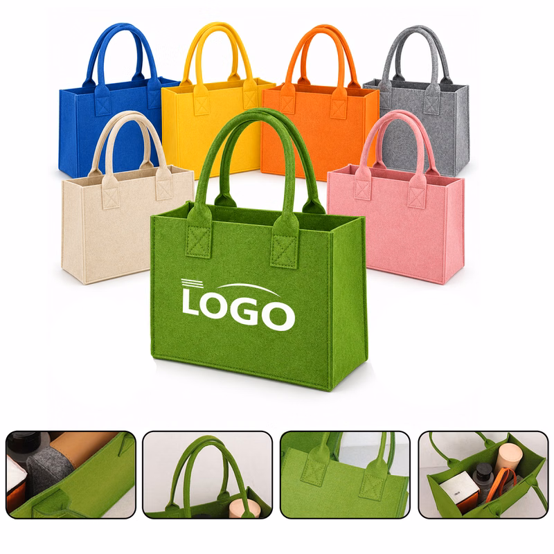 Custom Felt Gift Tote With Wide Gusset Base