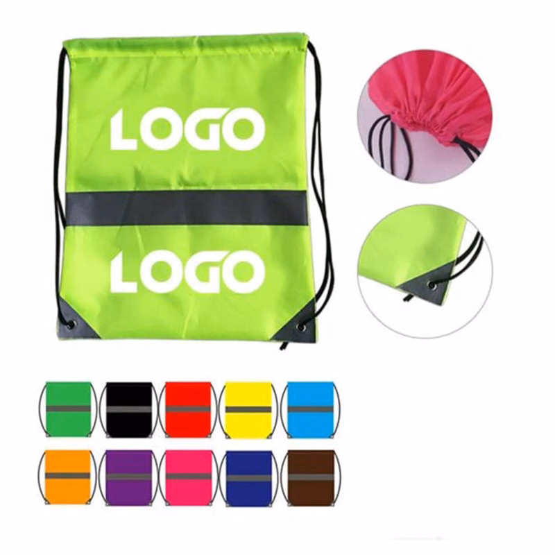 Lightweight Neon Polyester Drawstring Bag