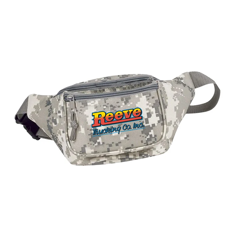 600D Digital Camo Poly 3 Zipper Pockets Fanny Pack 1