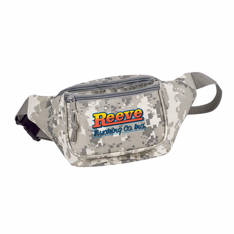 600D Digital Camo Poly 3 Zipper Pockets Fanny Pack