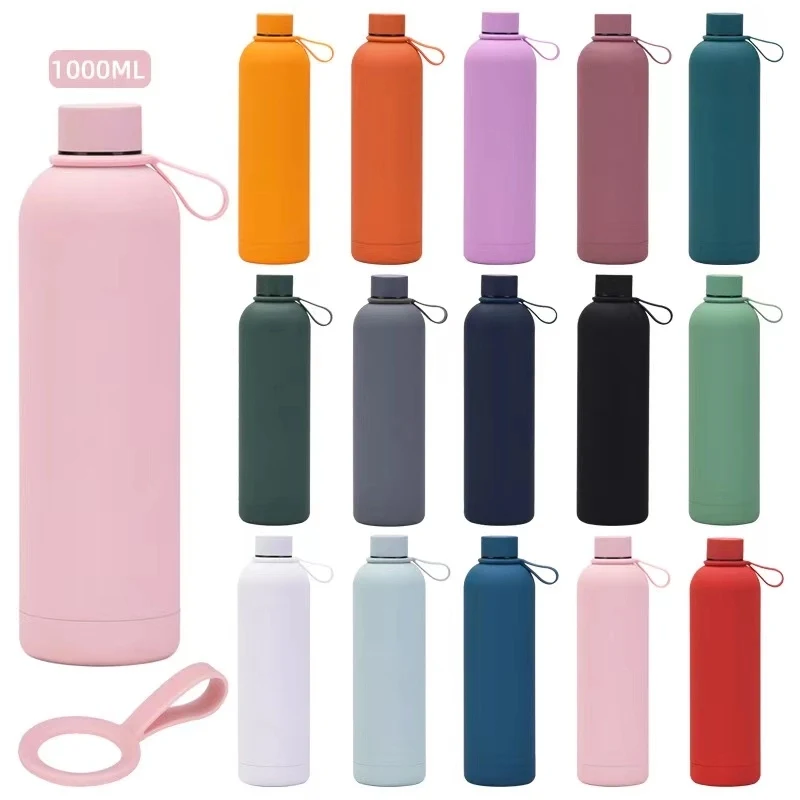 34 oz Rubber Paint Stainless Steel Water Bottle, custom water bottle with logo imprint 1