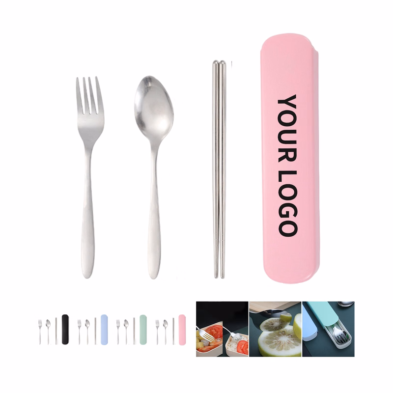 Stainless Steel Cutlery Set With Spoon Fork Knife And Portable Box
