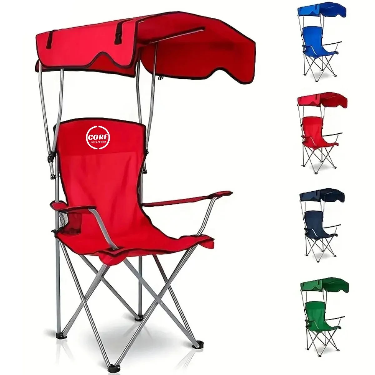 Folding Camp Chairs with Shade Canopy Recliner Support 1