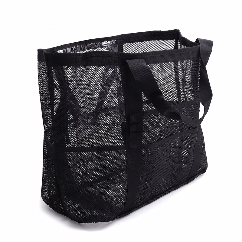 Large Beach Tote with Zipper Pocket