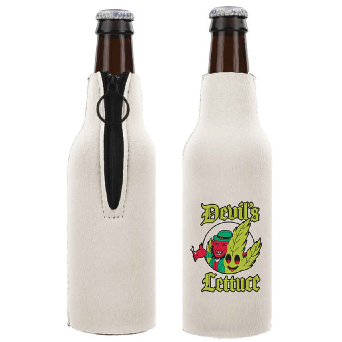 Neoprene 12 OZ. Bottle Cooler w/Zipper, custom koozie with logo imprint 1