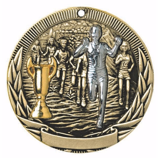 Cross Country Tri-Colored Medal 2"