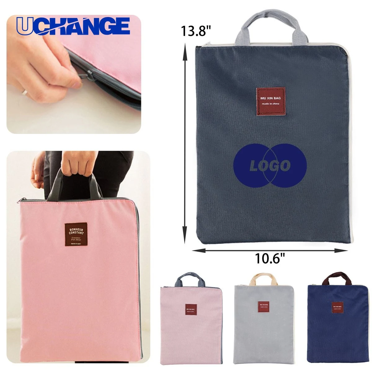 Stylish Canvas Zipper Document Bag 1