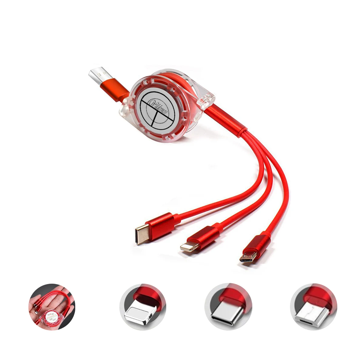 3-In-1 Retractable Travel Fast Charging Data Cable 1
