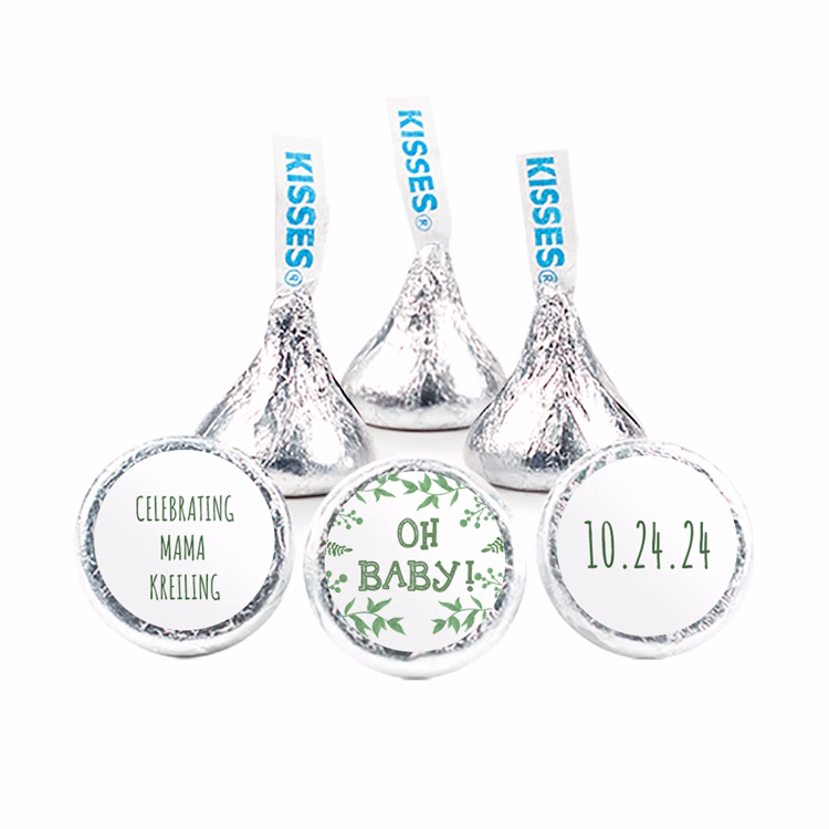 "Oh Baby" Shower Design - Hershey's Kisses w/ Full Color Label