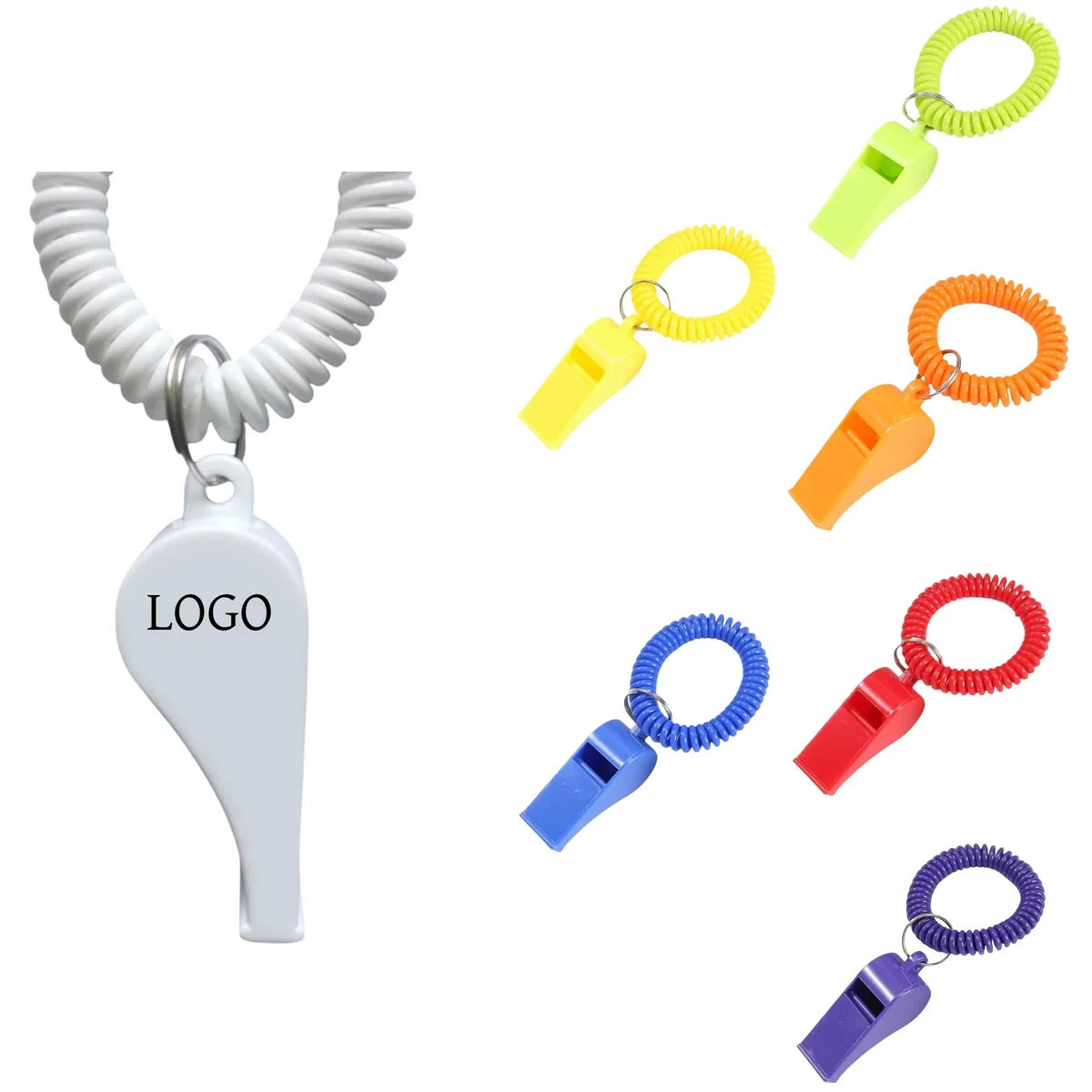 Spring Wrist Keychain With Whistle 1