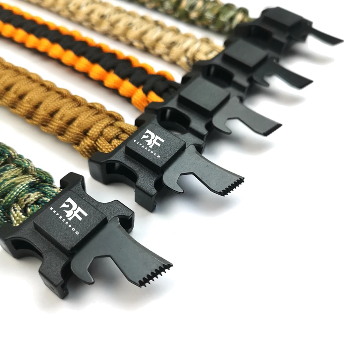 Survival Paracord Bracelet Kit with Compass Thermometer Whistle Knife Fire Starter Opener 1