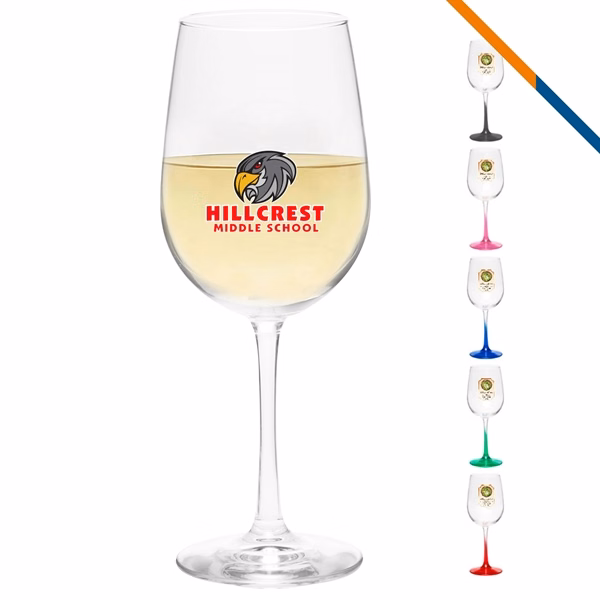 Custom 16 oz Tall Wine Glass with Slim Stem Full Color — Premium Event Drinkware