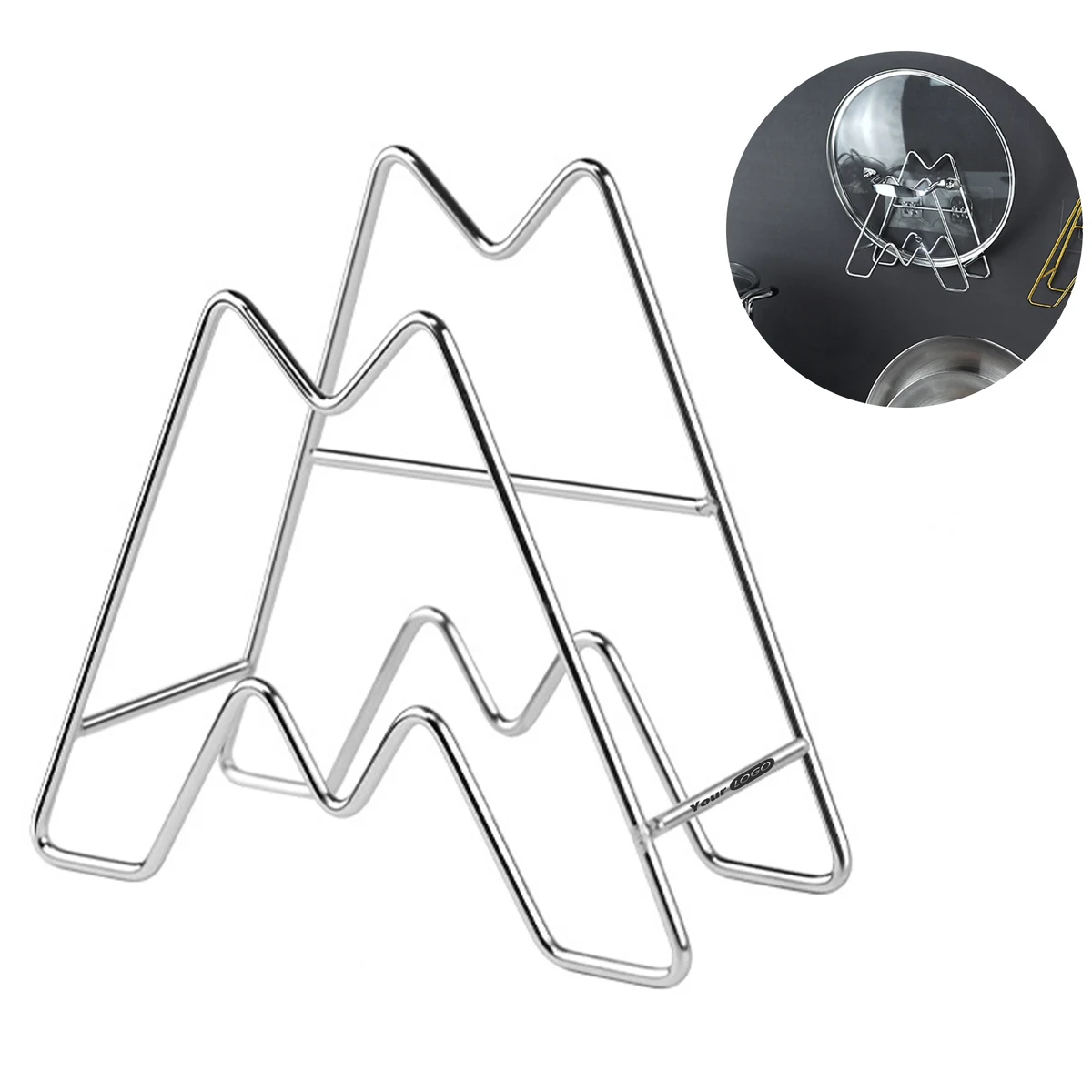 Stainless Steel Kitchen Storage Pot Cover Rack 1
