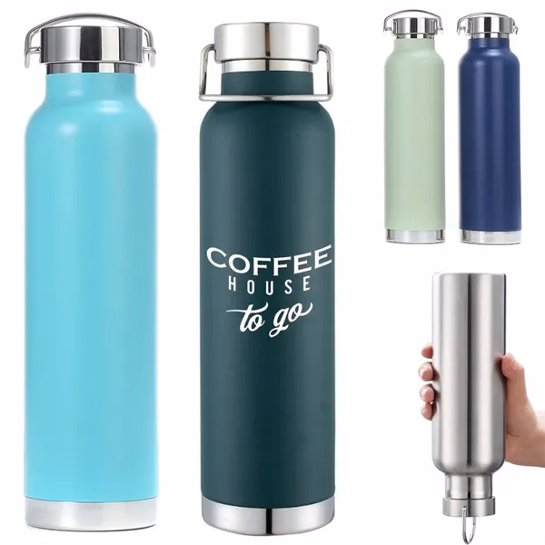 22oz Double Wall Stainless Steel Insulated Bottle for Commutes, Fitness and Travel