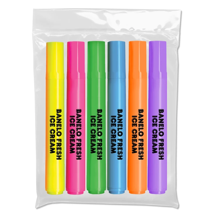Broadline Chisel Tip Highlighter Six Pack - USA Union Made 1