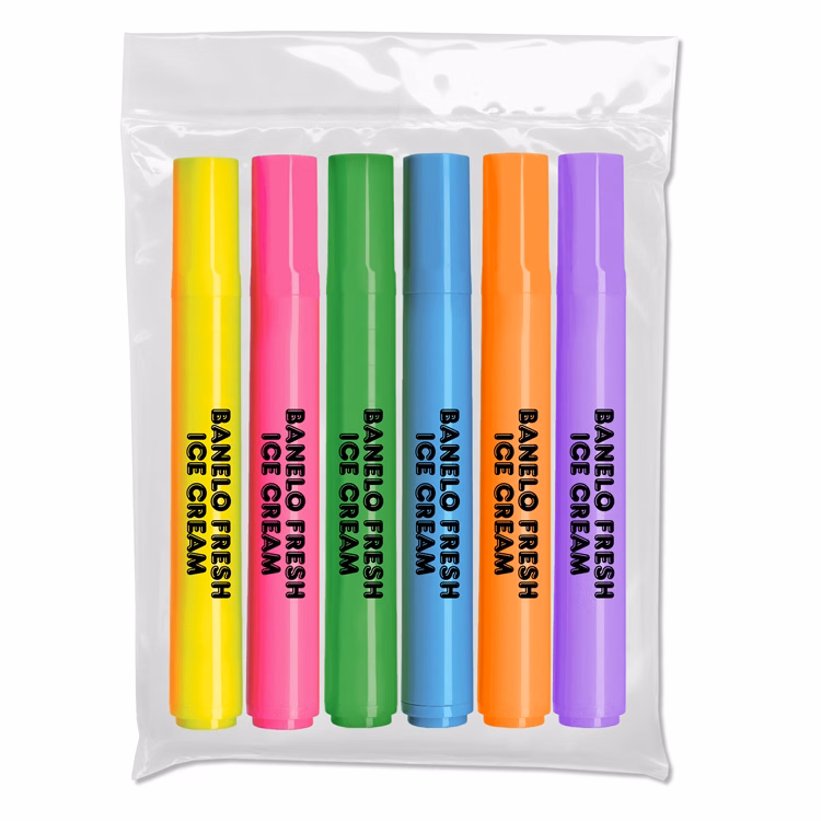 Broadline Chisel Tip Highlighter Six Pack - USA Union Made