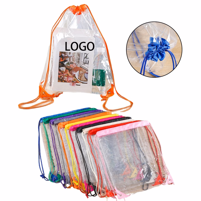 Clear Drawstring Bag Waterproof Stadium Drawstring Backpack