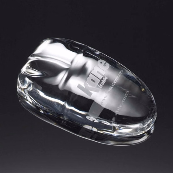 Glass Computer Mouse Paperweight