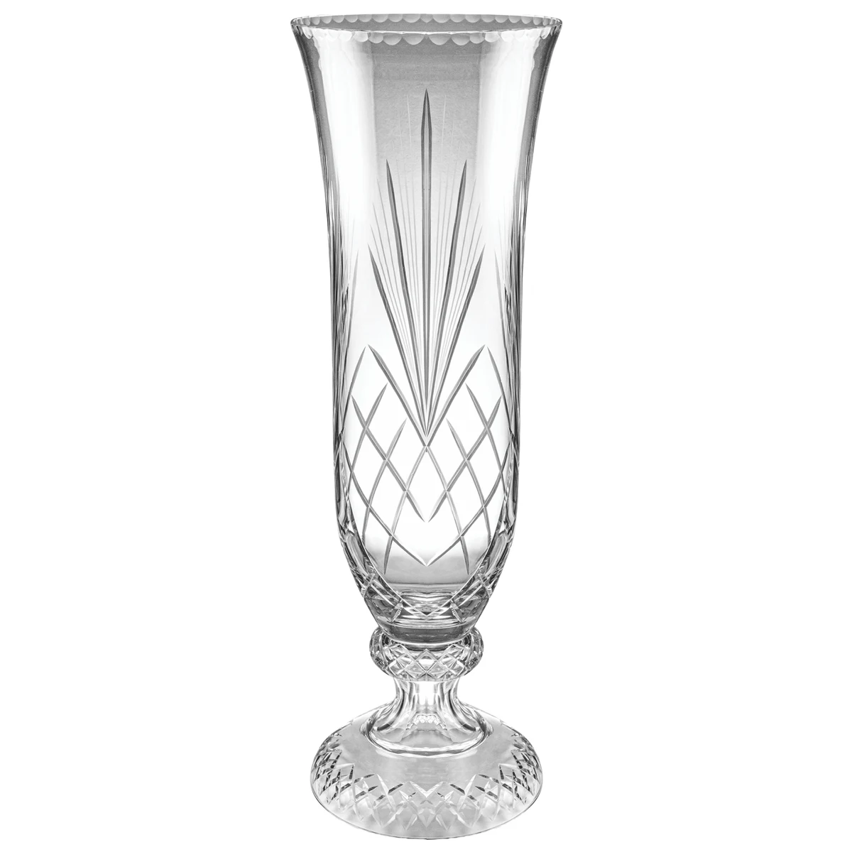 Clear Cut Crystal Footed Vase 1