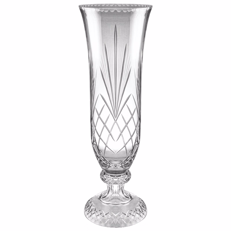 Clear Cut Crystal Footed Vase