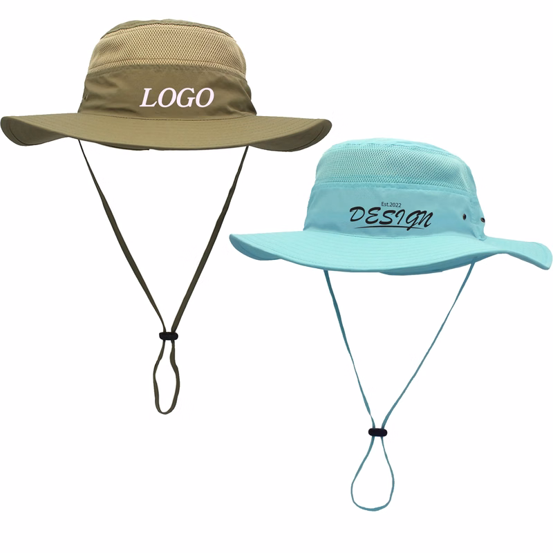 Wide Brim Bucket Hat With Strap